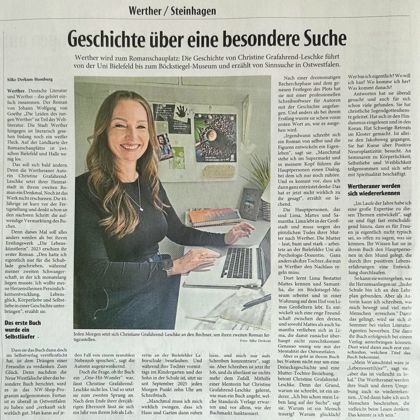 Christine Grafahrend-Leschke in der Neuen Westfälischen Zeitung